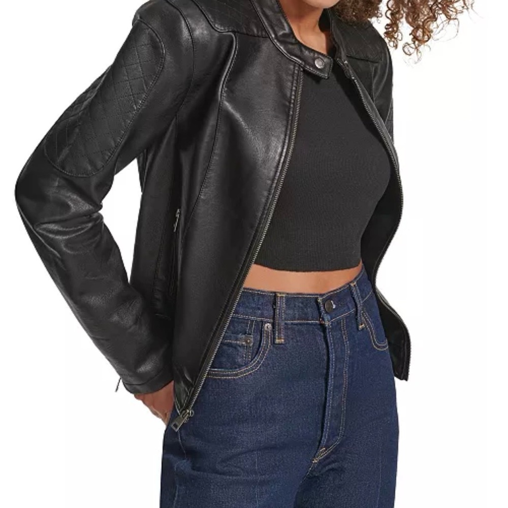 Levi's Black faux Leather Jacket - Picture 5 of 8
